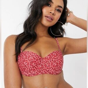 South Beach ditsy floral print bikini top